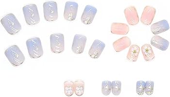 Amazon | NOBONU ドミ屋 ネイルチップ 3D爪 24枚入 ベリーショート